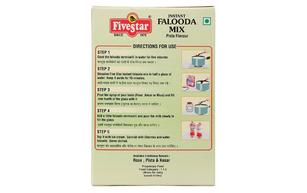 Five Star Falooda Mix Pista Flavour   Box  100 grams